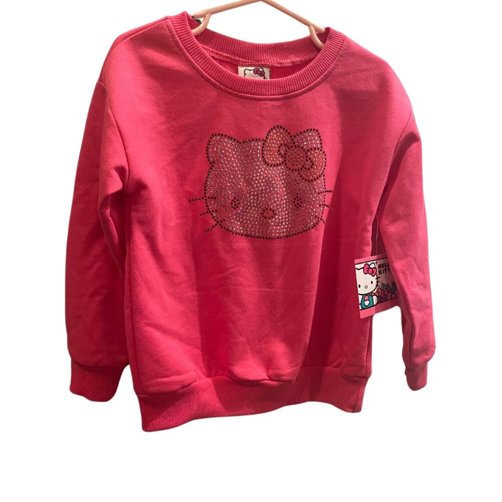 Hello Kitty Girls Size 4 Sweater Hot Pink Top Cute Long Sleeve